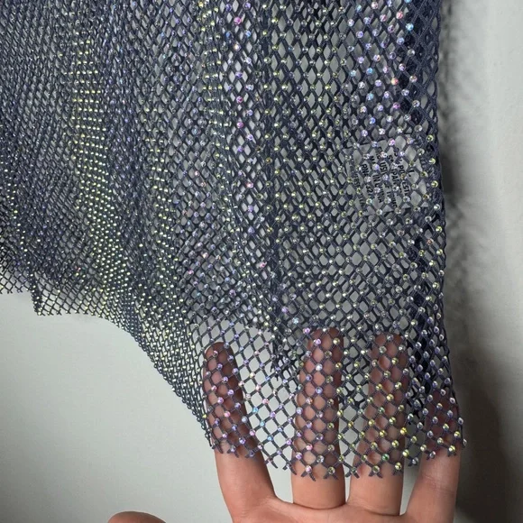 Faded rose Mesh tank top with sequins size L - Picture 5 of 7